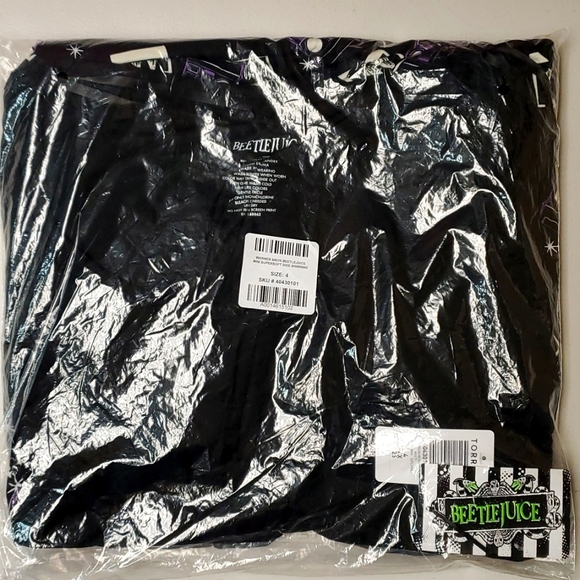 ❤️NWT VINTAGE TORRID SHEATH DRESS - BEETLEJUICE SHIRRED SUPER SOFT - HALLOWEEN - Picture 8 of 15